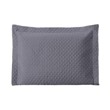 Imagem de Porta Travesseiro Avulso 70cm x 50cm 1 Peça Prime Ultrassônico 100% Poliéster - Cinza