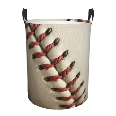 Imagem de Cesta de lavanderia com fecho de renda de beisebol, dobrável, impermeável, cesto de armazenamento de roupas com alças, pano Oxford, organizador de brinquedos, cesta para banheiro, lavanderia, quarto
