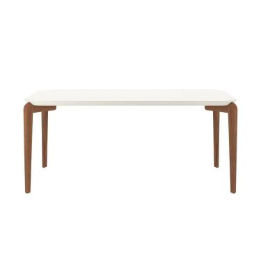 Imagem de Mesa de Jantar Retangular com Tampo de Vidro Donatella Off White e Canella 180cm
