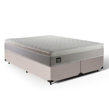 Imagem de Cama Box Queen com Colchão de Espuma D45 Strong One Face Bege - Suporta até 150Kg Por Pessoa