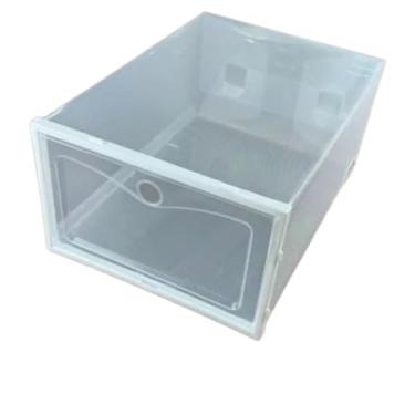 Imagem de Kit Com 4/12 Caixas Organizadoras Para Sapatos Tênis Empilhável Tampa Flip(transparente,4 PEÇAS)