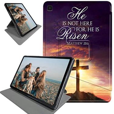 Imagem de Capa de rotação de 360 graus para Samsung Galaxy Tab S6 Lite 26.4 cm 2022/2020, TPU leve com capa hibernar/despertar automática para Galaxy Tab S6 Lite SM-P610/P613/P615/P619, Jesus Bible Cross