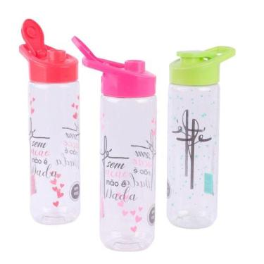 Imagem de Garrafa de Plástico 700ml Squeeze Fé - Tudo em Caixa