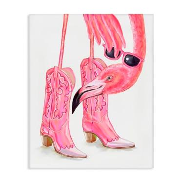 Imagem de Stupell Industries Arte de parede Glam Cowgirl Flamingo Canvas por Ziwei Li, 20 x 16