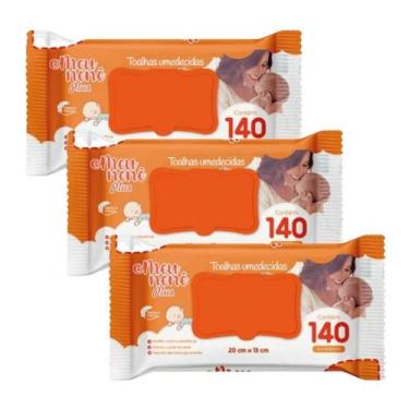 Imagem de Kit 3 Toalhas Umedecidas Meu Nenê Plus com 140 Unidades