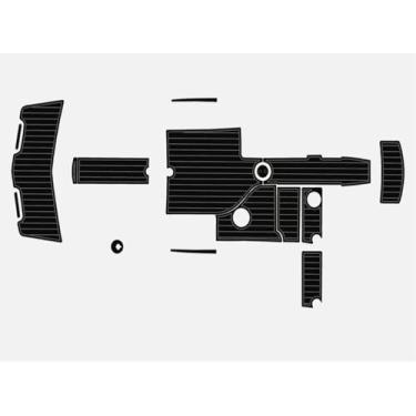 Imagem de 2006-2011 mastercraft X2 Cockpit Plataforma de natação 6 mm Espuma EVA Faux Teak Marine Floor (preto sobre cinza escuro)