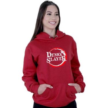 Imagem de Moletom Unissex Canguru Anime Demon Slayer - LAFRE, Bordô, GG