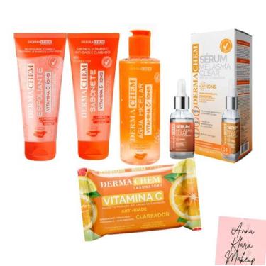 Imagem de Kit anti-idade Clareador vitamina C Dermachem - 5 produtos