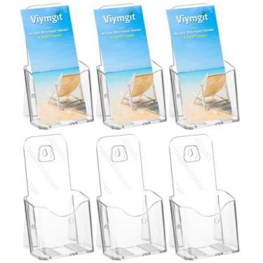 Imagem de Suporte para brochuras, suporte Viymgit, pacote com 6, acrílico, 10 cm