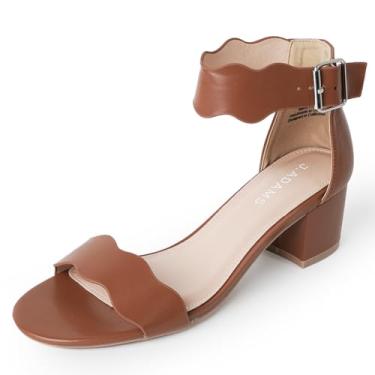 Imagem de J. Adams Sandália de salto gatinho com tira no tornozelo da Mimi, Couro vegano bronze, 35