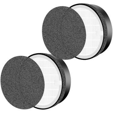 Imagem de Pacote com 2 filtros de purificador de ar de substituição para LEVOIT LV-H132, compatível com pré-filtro de nylon 3 em 1 e filtros de carvão ativado verdadeiro, peça LV-H132-RF