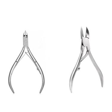 Imagem de Kit Alicate de Cortar Unha e Alicate Para Cuticula Aço Inox 10 CM Prof