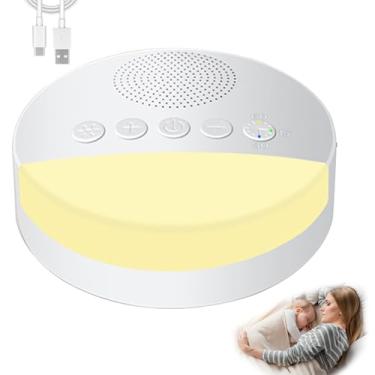 Imagem de Máquina de Ruído Branco com 20 Sons Relaxantes Luz de Respiração Suave 15/30/60 Bateria 1200mAh 30 Horas Sincronização Inteligente Para Bebês Adultos e Idosos
