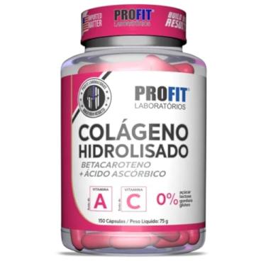 Imagem de Colágeno Hidrolisado Betacaroteno + Vitamina C 150 Caps - Profit Labs