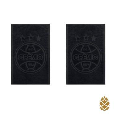 Imagem de Kit 2 Toalhas De Rosto Jacquard Buettner Grêmio Preto