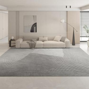 Imagem de Tapete moderno e minimalista para decoração de sala de estar, tapete grande para quarto, grosso, de pelúcia, lavável, para sala de estar (200x300 cm/B)