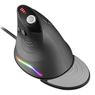 Imagem de Mouse para jogos com 5 D Rocker, TRELC Mouse ergonômico com 10.000 DPI/12 botões programáveis/descanso de palma, mouse vertical RGB com fio para PC/laptop/e-Sports/Gamer (para mãos pequenas, preto)