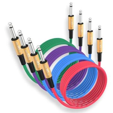 Imagem de Cabo de guitarra Augioth GC-11 Series, pacote de 4 cores de 15 pés