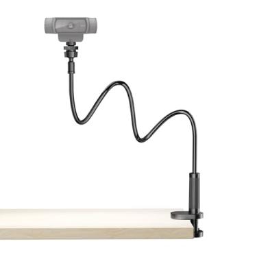 Imagem de Suporte de webcam flexível para mesa, tripé de webcam pescoço de ganso com braçadeira, suporte de telefone de mesa e tripé de mesa compatível com câmera de ação Gopro C922 C930e C920S C920 C615 C960