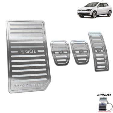 Imagem de Descanso + Pedaleira Volkswagen Gol Comfortline G6 G7 Prata