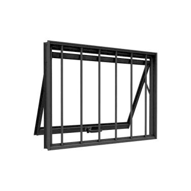 Imagem de Janela de Alumínio Maximo AR com Grade 60x60cm Lucasa Ideale Preto