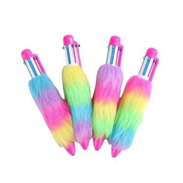 Imagem de Caneta Multicolorida Pelúcia Arco Íris 6 Cores - Polibrinq