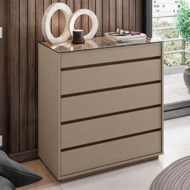 Imagem de Cômoda Rabat 5 Gavetas Fendi - Pnr Móveis, Bege