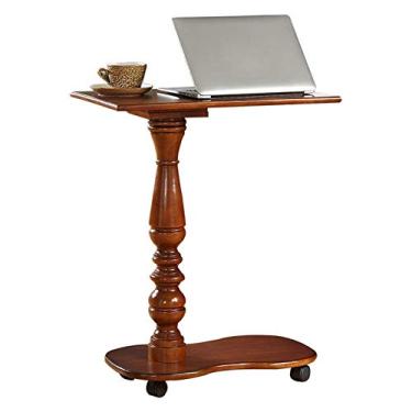 Imagem de Mesa de cabeceira portátil americana de madeira maciça para cama de cabeceira estilo europeu pequena mesa de centro