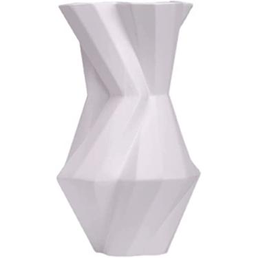 Imagem de Vaso de flores, vaso de cerâmica, moderno, feito à mão, geométrico, porcelana, 43 cm, vasos decorativos, arranjos de flores, casa, sala de estar, decoração de casamento, vaso de flores, decoração de
