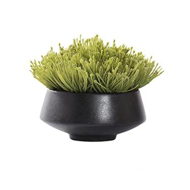 Imagem de MINJING Plantas artificiais artificiais em vasos de plantas artificiais de mesa artificiais em vasos de cerâmica para decoração criam cenas frescas de verdade 14 cm de altura