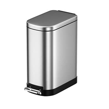 Imagem de Lixeira de interior papeleira de casa de banho papeleira de interior de aço inoxidável com tampa do lixo com pedal silencioso caixote do lixo criativo retro para sala de estar, cozinha, quarto, casa