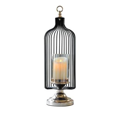 Imagem de Mesa de vela estilo europeu, sala de estar, mesa de jantar, enfeites de mesa de café, castiçal, modelo de escritório, decoração de quarto (D 17 * 50,5 cm)