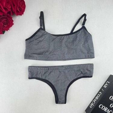 Imagem de Conjunto Lingerie Básico Top Faixa Sem bojo Sem Ferrinho - Like4you, G