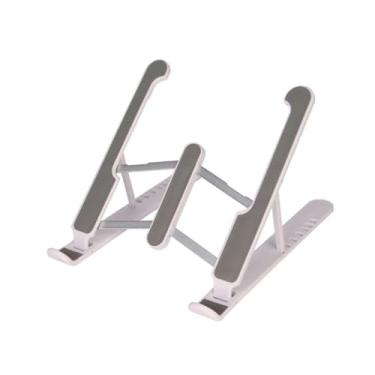 Imagem de Suporte Apoio Notebook Netbook Ipad Tablet Laptop Computador Ergonômico 6 Níveis de Altura Articulado Ajustáveis Dobrável Base Emborrachada Antiderrapante Multiângulos Premium