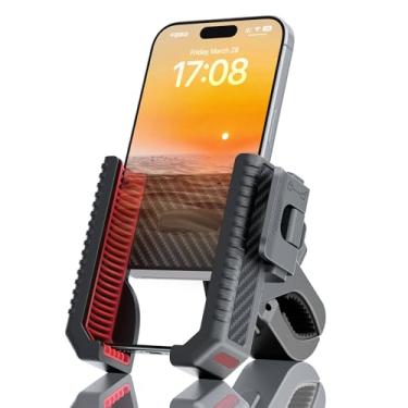 Imagem de Suporte de telefone de bicicleta, suporte de telefone de motocicleta com câmera sem bloqueio, braçadeira de celular para guidão de motocicleta para iPhone 16, iPhone 15 Pro Max/Plus, 14, S9, S10 e