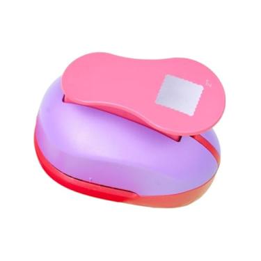 Imagem de predolo Furador de papel para borda de carimbo, fácil de pressionar, presente para scrapbooking, suprimentos portáteis, profissionais, multifuncionais e leves, Rosa, 11cm X 7cm X 8cm