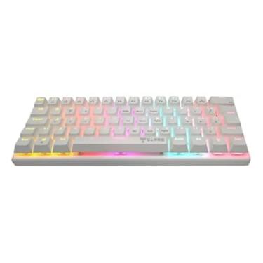 Imagem de Teclado Mecânico Compacto 60%, Branco Gamer Clanm 60% Snow Walker Rgb Switch Red Mecânico