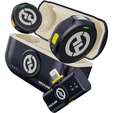 Imagem de Hollyland Lark M2 Microfone de Lapela Sem Fio, Certificado MFi com Cancelamento de Ruído Inteligente, Iphone11/12/13/14, Transmissão Sem Fio de 300M, 30H Duração de Bateria, Ideal para Vlog-Preto