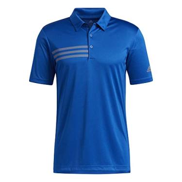Imagem de Adidas Camiseta esportiva de peito com 3 listras GG azul-real universitário/cinza três