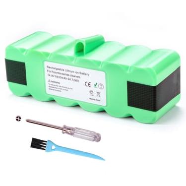 Imagem de Bateria de íon de lítio de substituição para iRobot Roomba 6400mAh compatível com Roomba 960 965 970 980 981 985 801 805 850 860 877 890 891 895 695 691 690 685 680 677 6 Série 75 671 670 665 652 640