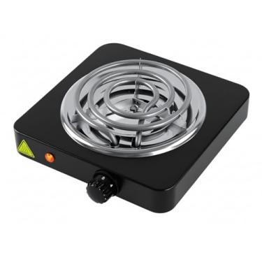 Imagem de Fogareiro Elétrico Portátil 1 Boca 1000W 220V – Fogão Cooktop de Mesa para Camping, Viagem e Uso Doméstico (Preto)