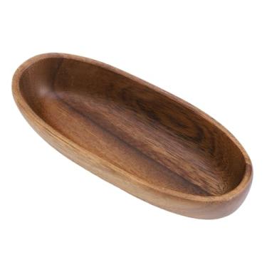 Imagem de Zerodis Placas de Bandeja de Servir de Madeira Placa Sushi de Madeira de Barco de Barco Acacia de de Maciça para Lanches de Sobremesa de Frutas Candis (22cm/8.7in Comprimento)