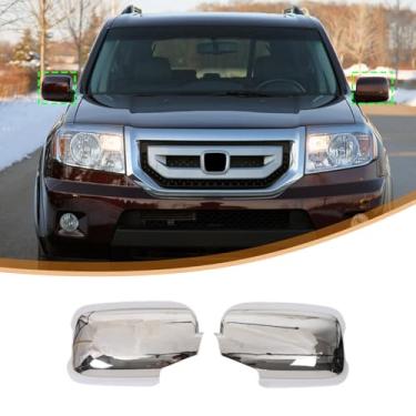 Imagem de Heutamo Acabamento da tampa do espelho retrovisor lateral da porta compatível com Honda Pilot 2009 2010 2011 2012 2013 2014 2015 acessórios, capas de espelho exterior ABS acessórios de tampas laterais
