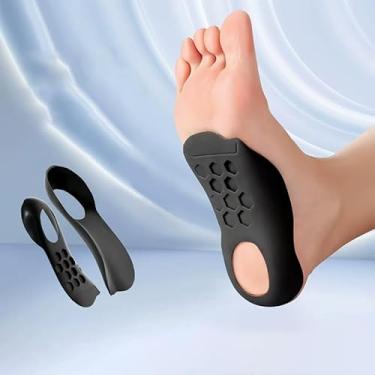 Imagem de Palmilhas corretivas de arco, suporte de colapso do calcanhar, almofada corretiva de pé plano - preta tamanho G (8-14), Preto, Black L