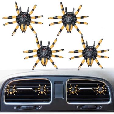 Imagem de 4 peças de clipe de ventilação de purificadores de ar de carro aranha, clipe de acabamento de ventilação de ar do painel de carro aranha engraçado, clipe de ventilação difusor de ar condicionado
