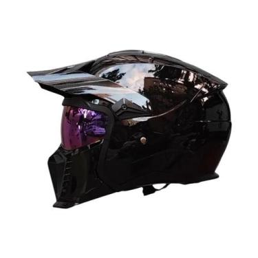 Imagem de Capacete De Motocicleta Retrô Aprovado Pelo DOT Modular Multifuncional