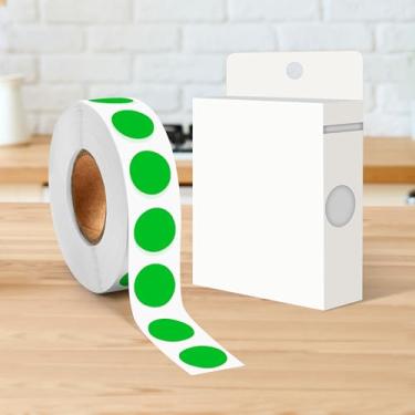 Imagem de Adesivo redondo de 1/2 polegada com código de cores, 1000 adesivos de rolo de pontos, etiquetas de círculo verde para escritório e casa