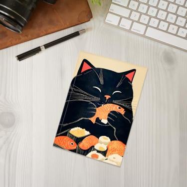 Imagem de Caderno de gato, caderno A5 para anotações de escritório, agenda de 21 x 14,7 cm, agenda de viagem, presentes para amantes de gatos-34