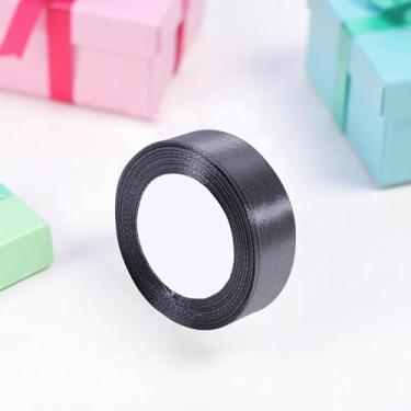 Imagem de Generic 1 peça de fitas para artesanato fita de cetim multiuso para presente casamento e acessórios de cabelo poliéster cinza escuro 2,5 cm 24 jardas