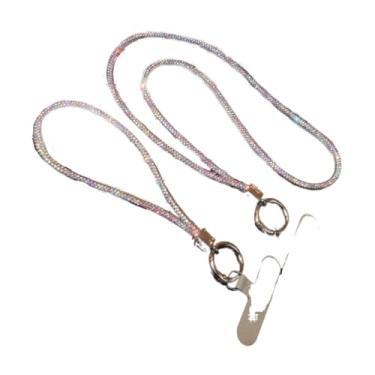 Imagem de Capa de telefone com alça antiperda pendurada diamante completo pingente de strass (multicolorido-curto e longo)